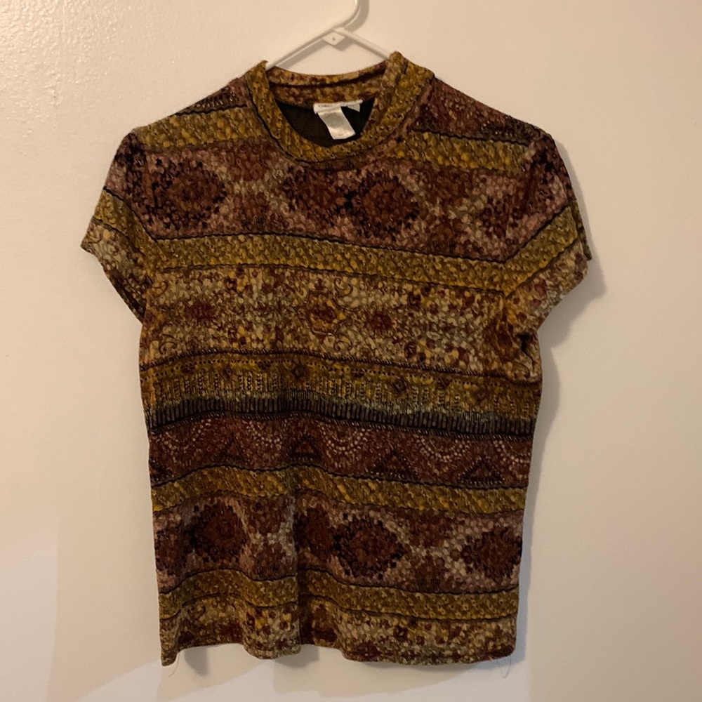 Coldwater creek large blouse pretty print made in USA